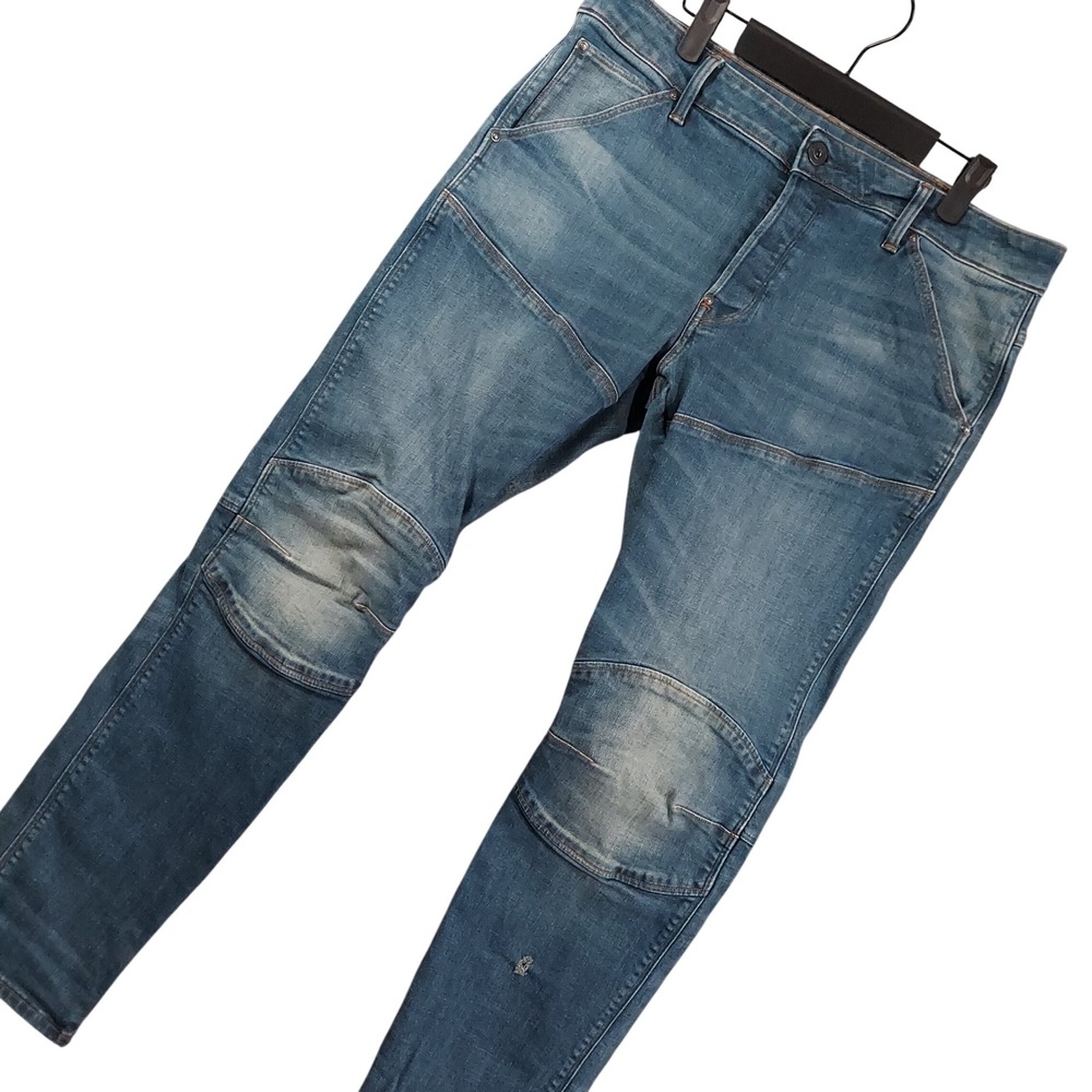 G-Star RAW 5620 3D Slim Jeans Men 34x32 (Fits 34x31) Blue Elwood Tapered Denim